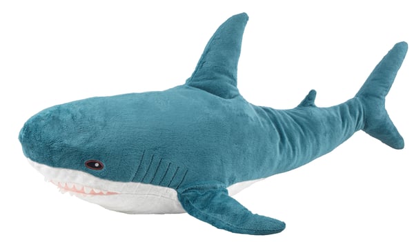 A shark BLÅHAJ soft toy