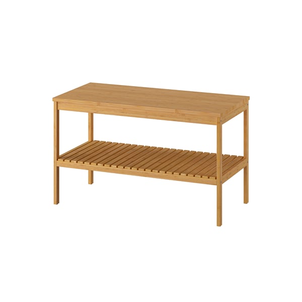 A bamboo RÅGRUND bench in the NA