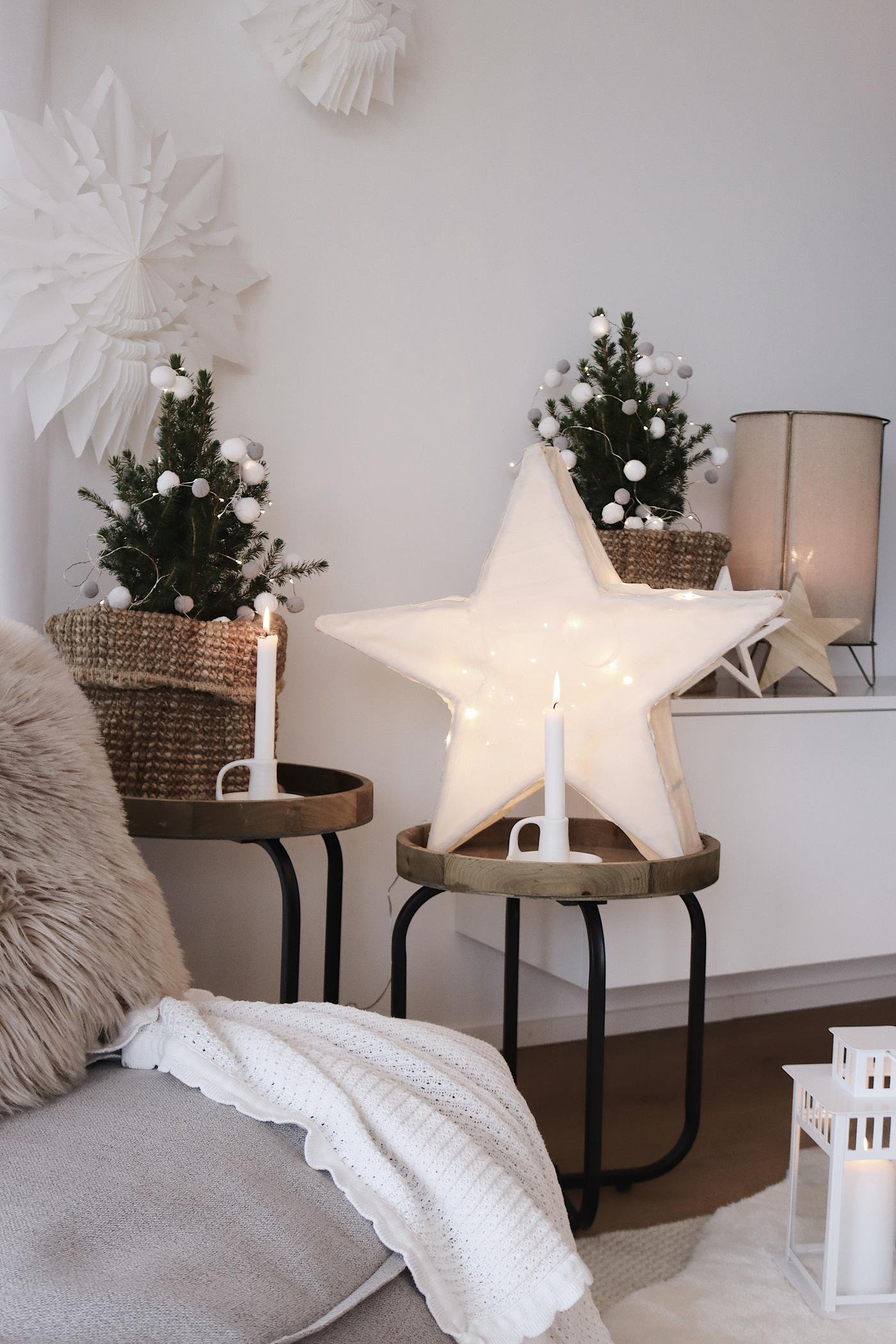 Dein selbstgemachter Weihnachtsstern mit LED-Beleuchtung ist fertig.