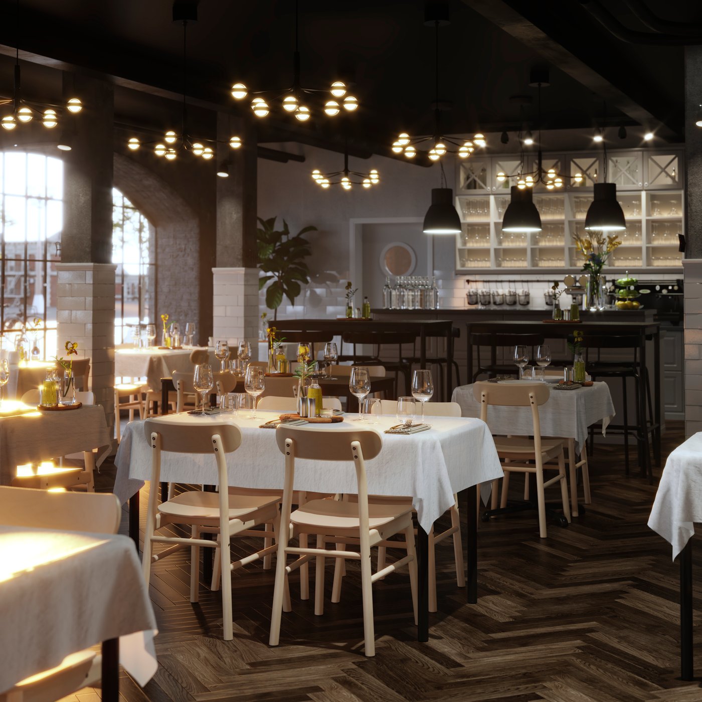 A grey BODBYN glass door with crossbar in the home office