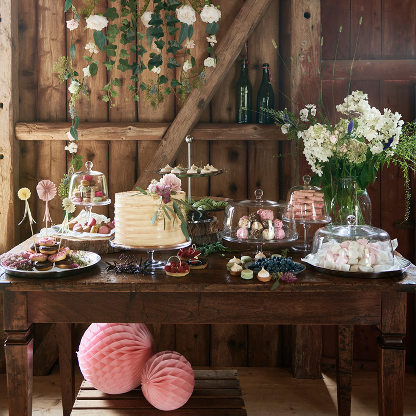 A stainless steel INBJUDEN serving stand, two tiers in the dining room