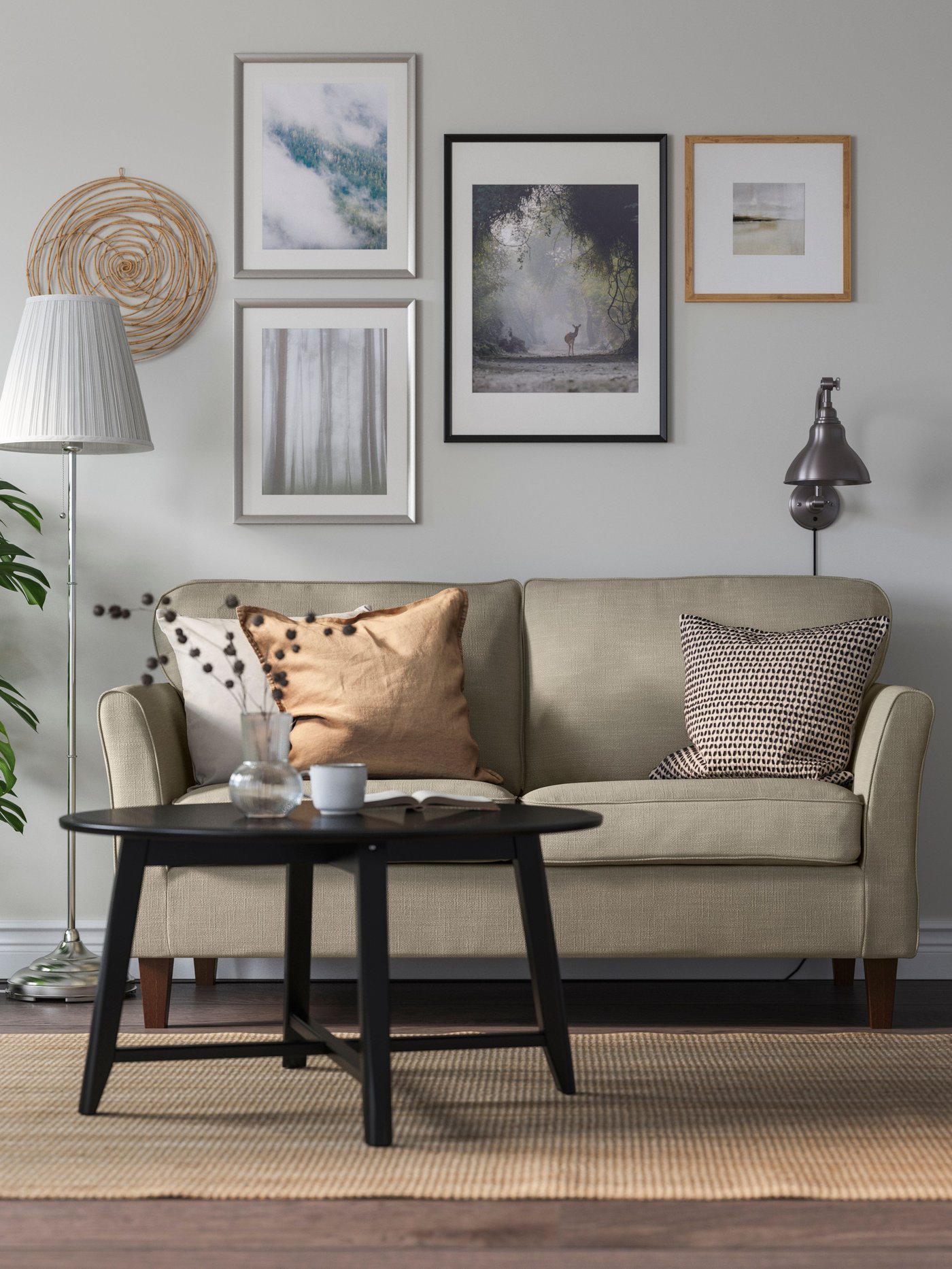 A pewter effect ANKARSPEL wall lamp