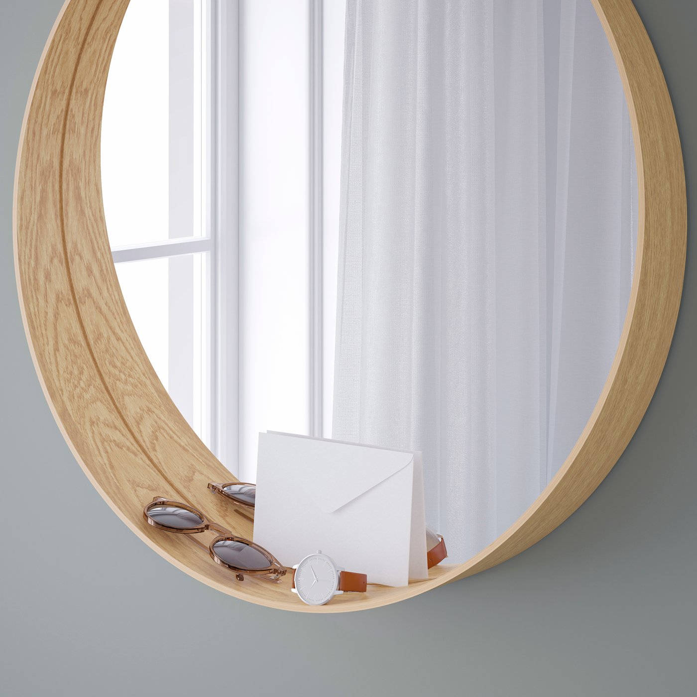 An oak veneer STOCKHOLM mirror