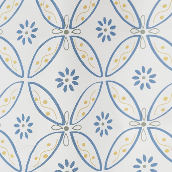 Kék sárga mintás zuhanyfüggöny