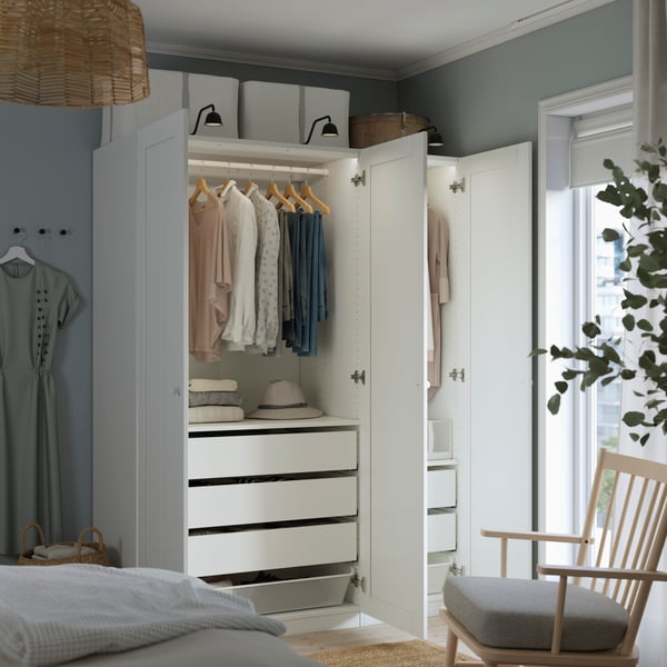 A white/white GULLABERG wardrobe combination