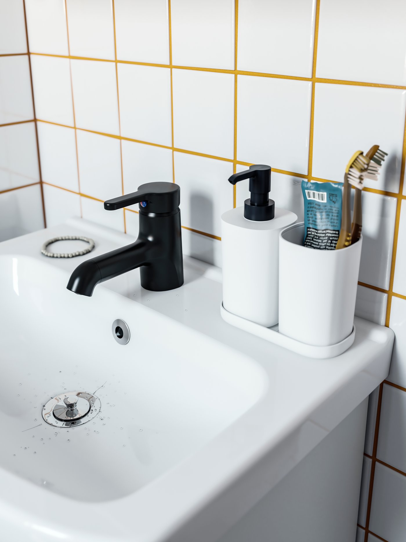 A white STORAVAN 3-piece bathroom set in the bathroom
