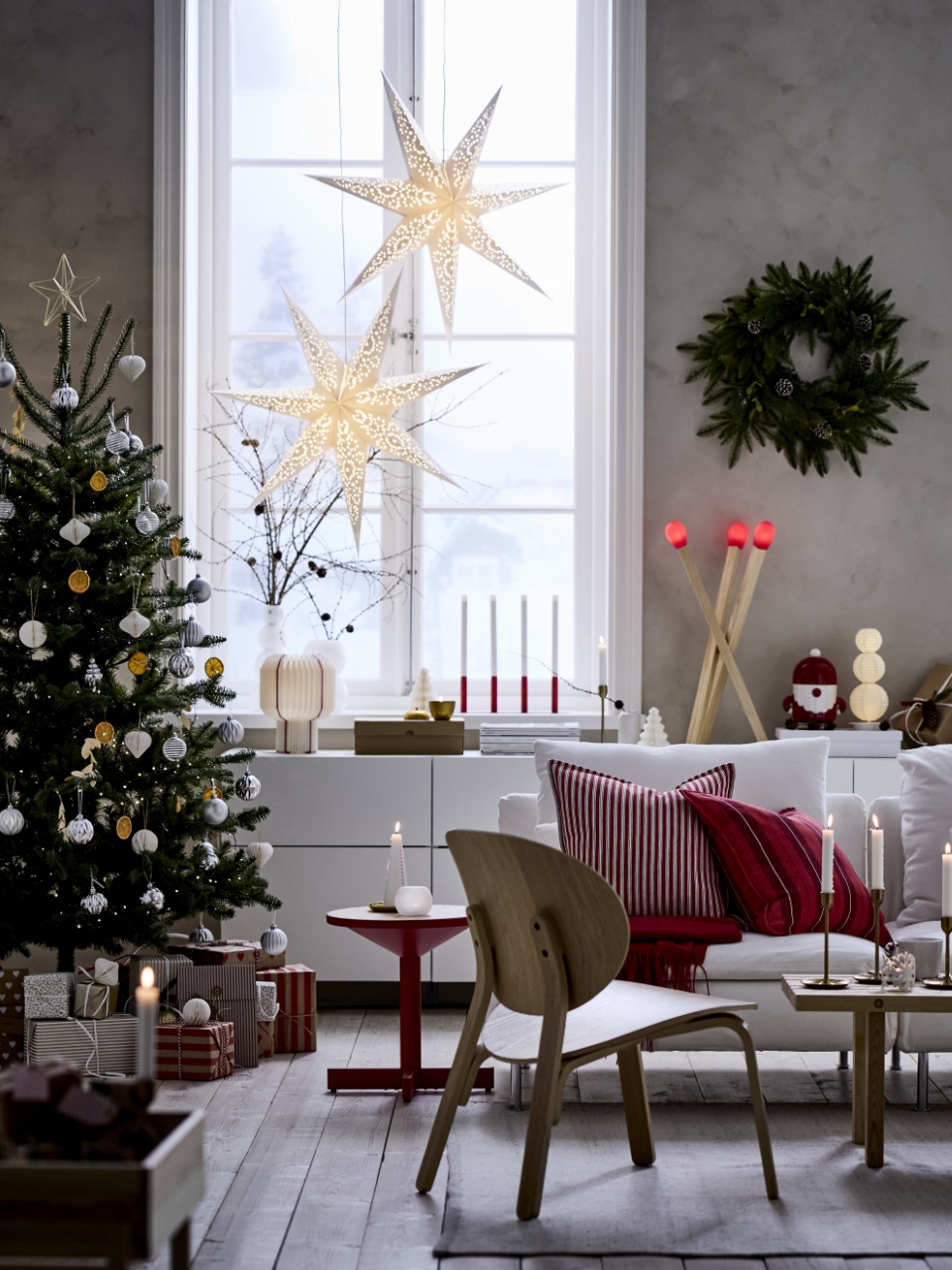 Salon aux couleurs de NoËl.