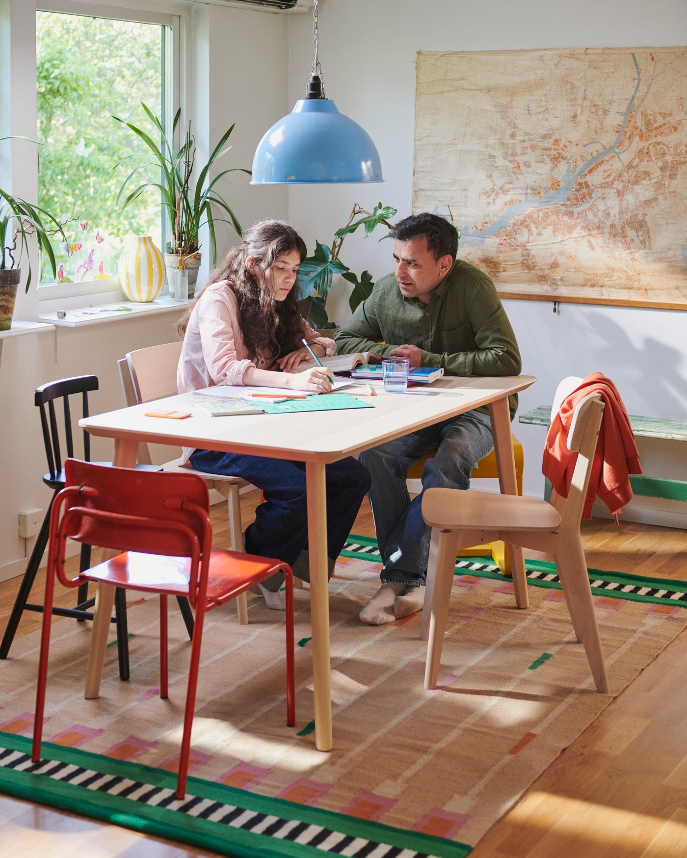 An ash LISABO chair in the dining room