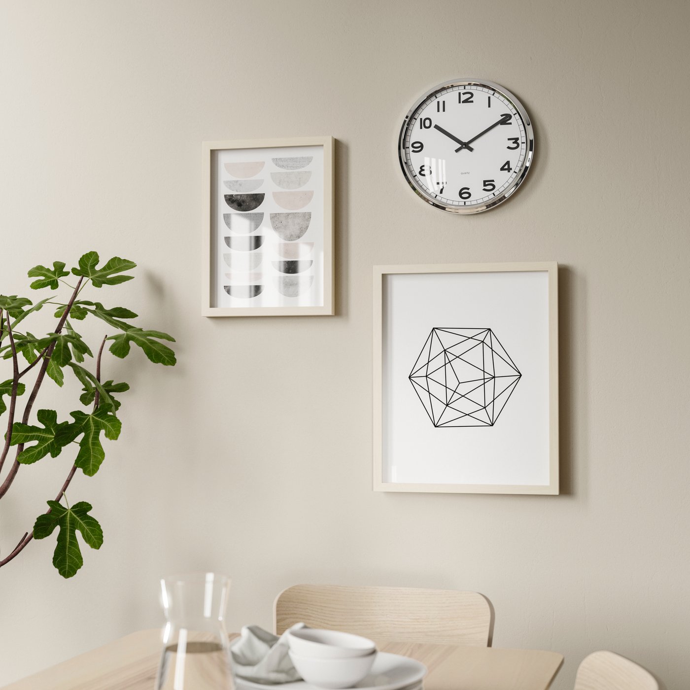 A stainless steel PUGG wall clock