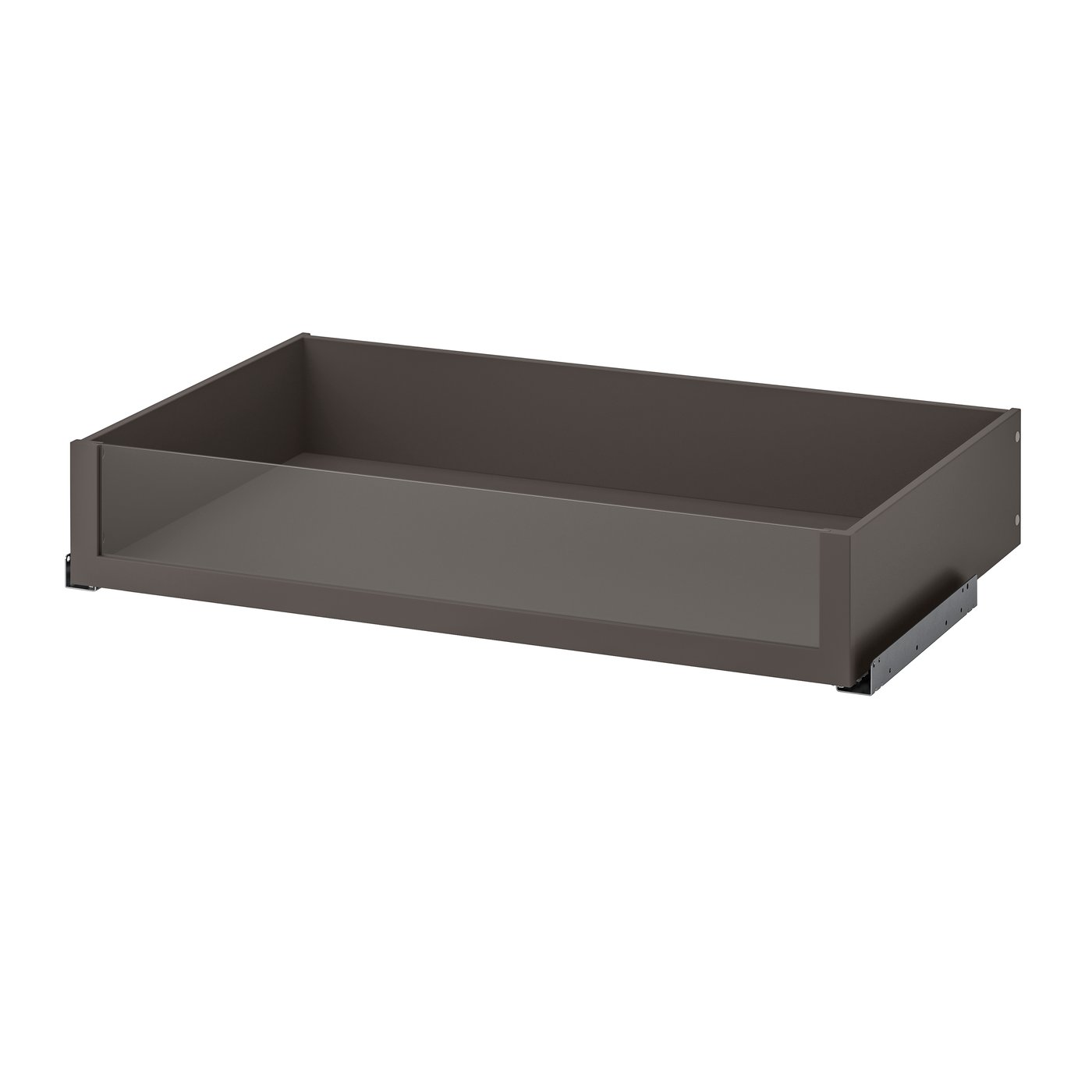 IKEA KOMPLEMENT låda med glasfront, mörkgrå, 100x58 cm