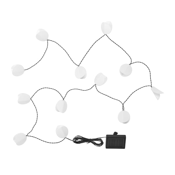 A solar-powered/leaf SOLVINDEN LED lighting chain with 12 lights in the NA