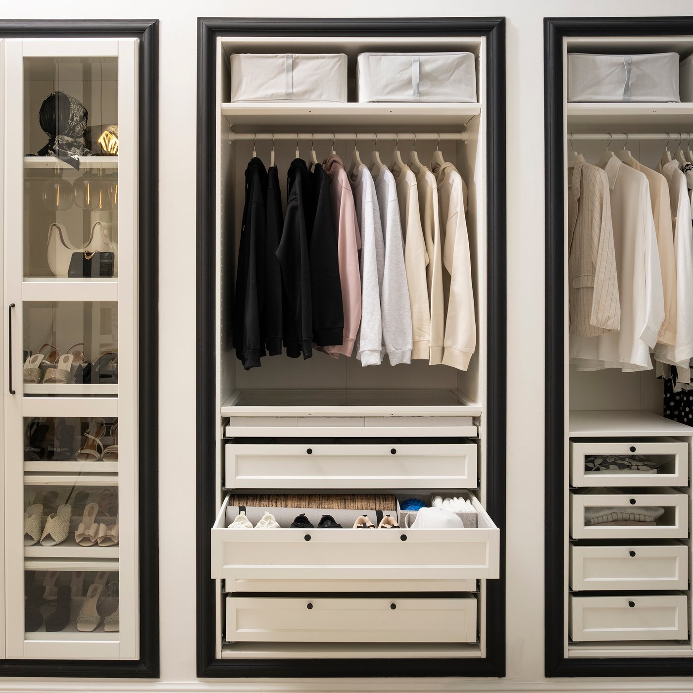 A white PAX wardrobe frame