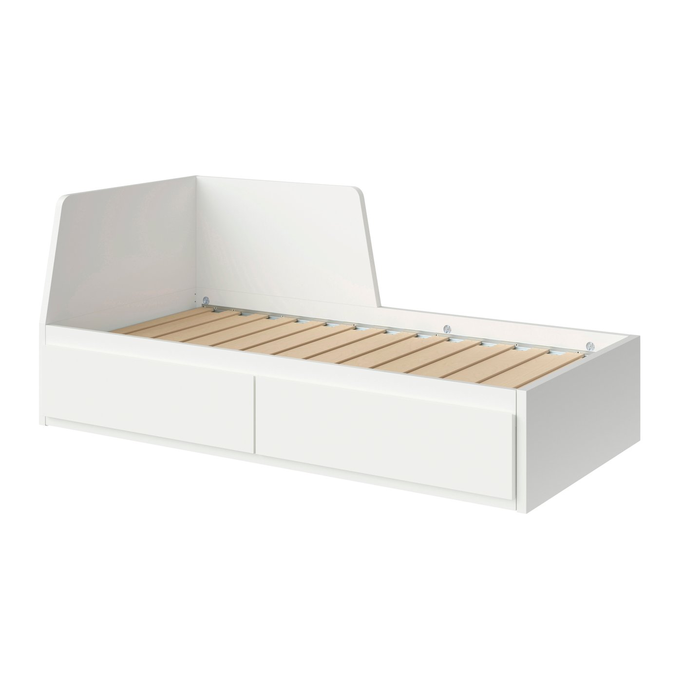 IKEA - FLEKKE sohvasängynrunko, jossa 2 laatikkoa, valkoinen