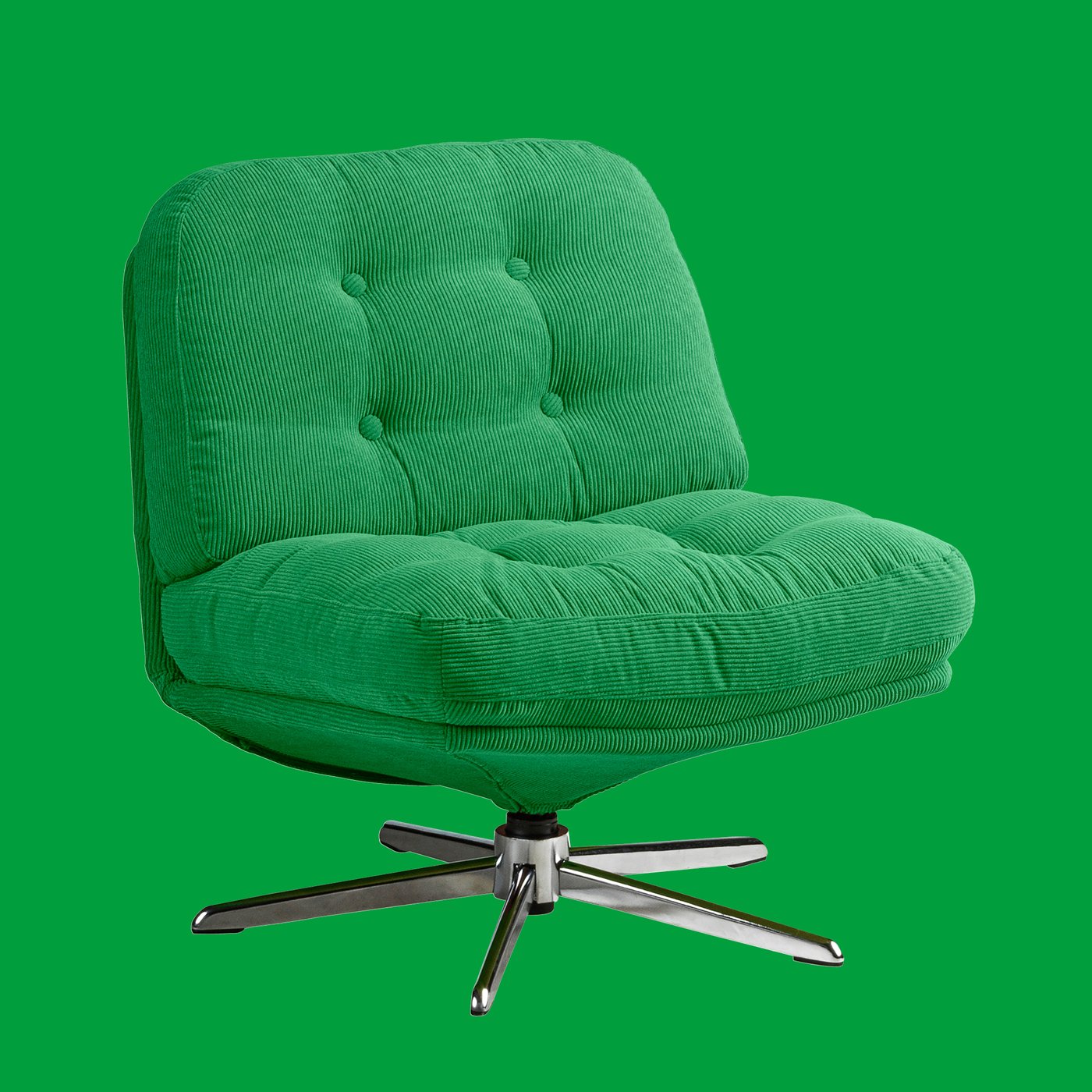 Green swivel chair