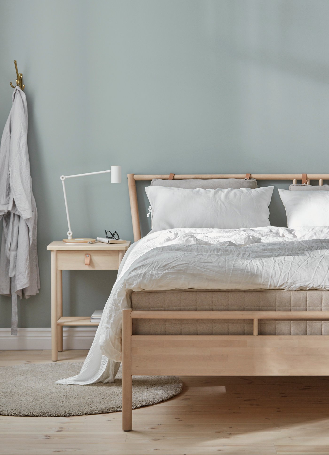 BJÖRKSNÄS Bedside table & bedframe