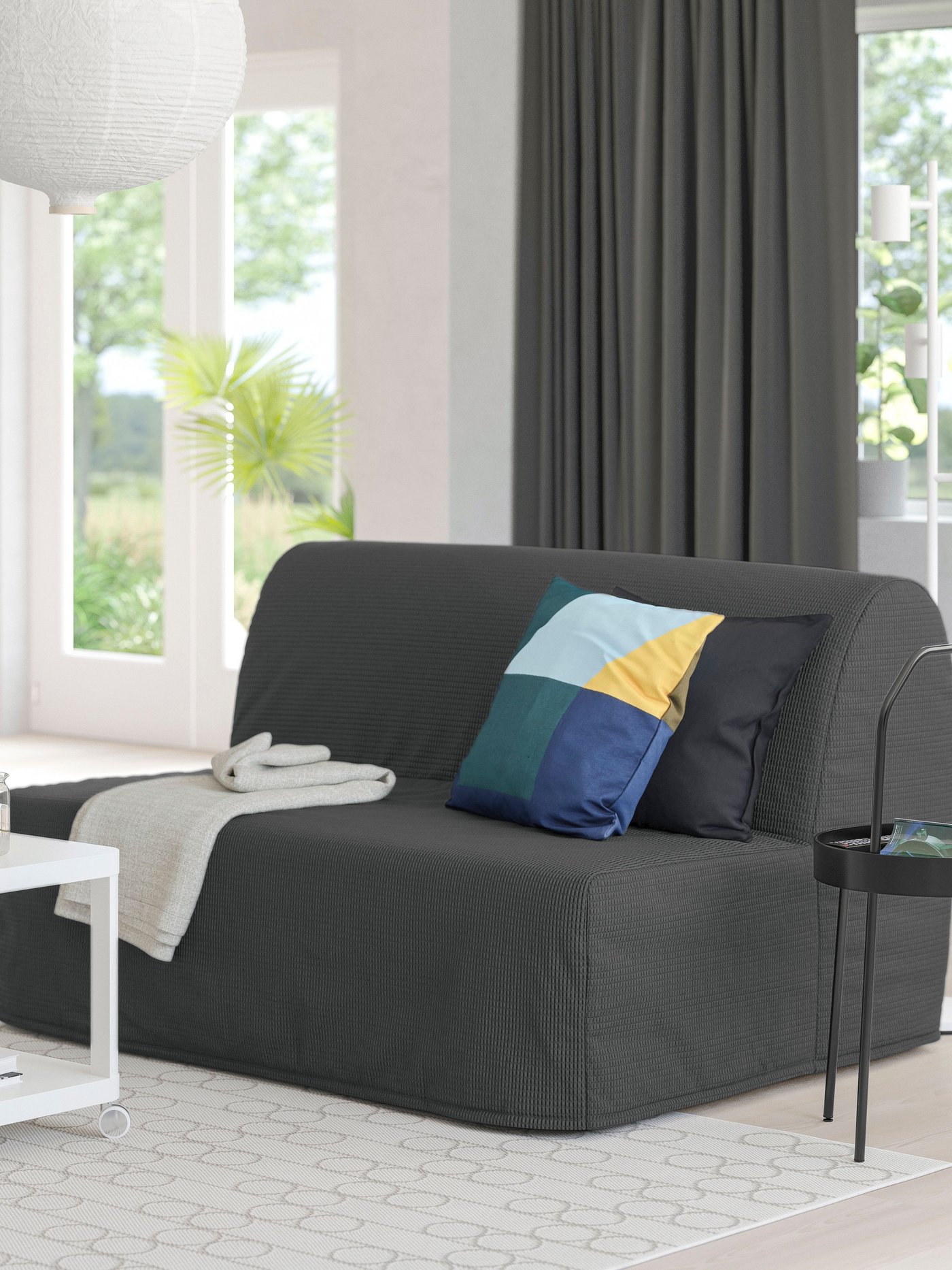 A Vansbro dark grey LYCKSELE MURBO 2-seat sofa-bed