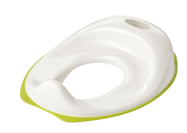 A white/green TOSSIG toilet seat