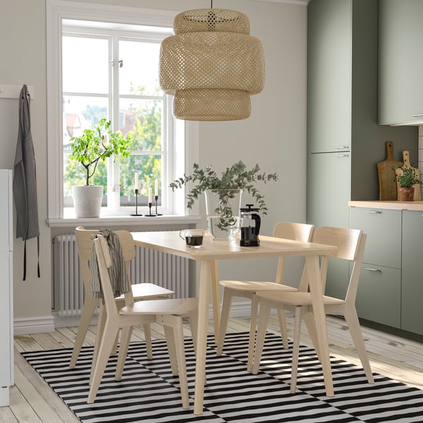 An ash veneer/ash LISABO table and 4 chairs