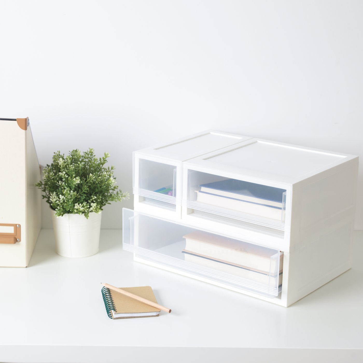 A transparent white SOPPROT pull-out storage unit