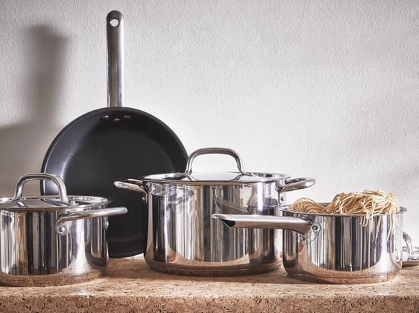 A stainless steel IKEA 365+ cookware