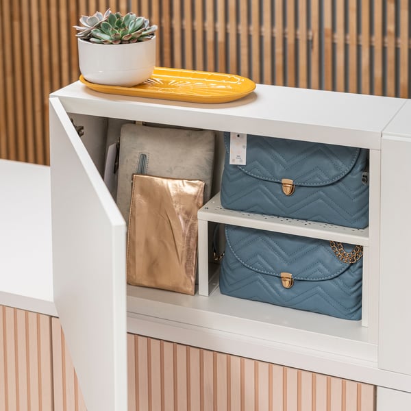 A white VARIERA shelf insert
