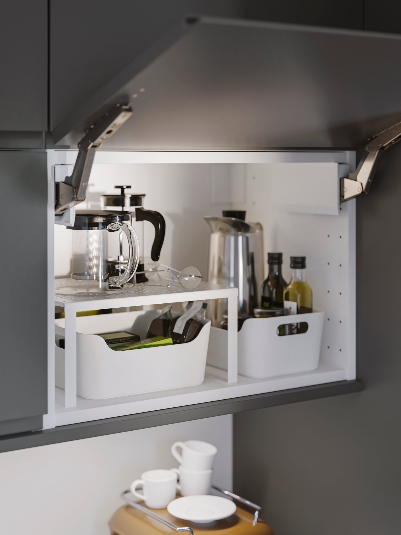 Weiße IKEA 365+ Espressotasse und Untertasse