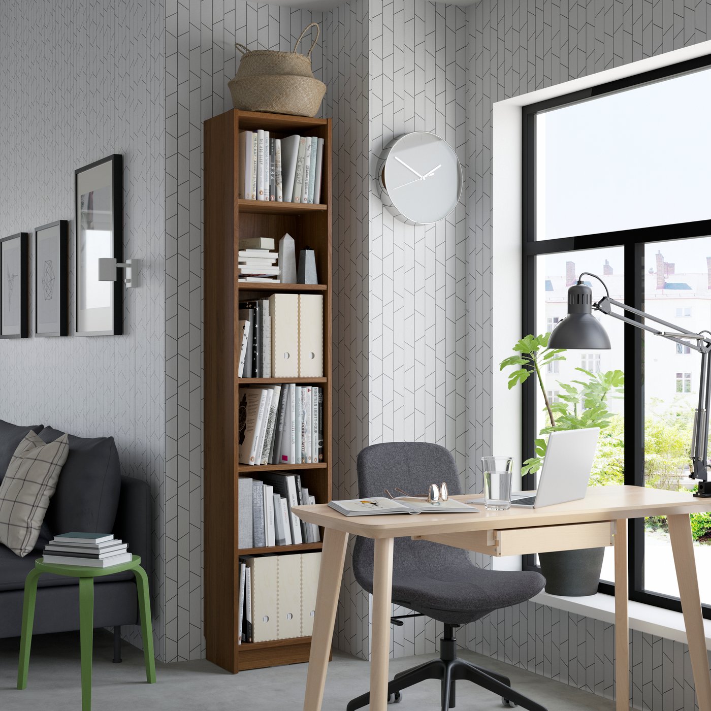 A brown walnut effect BILLY bookcase