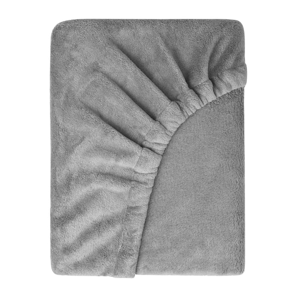 A grey KRANSSALVIA fitted sheet