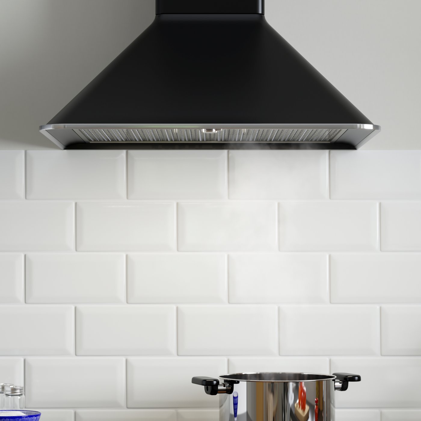 A black MATTRADITION wall mounted extractor hood