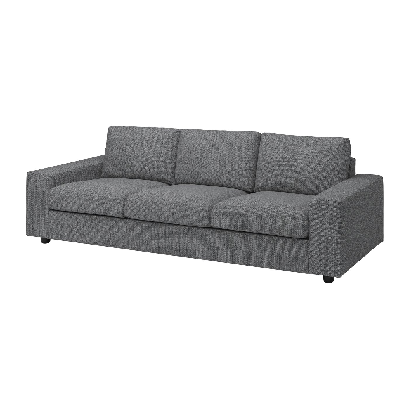 IKEA VIMLE 3-sits bäddsoffa, med breda armstöd/lejde grå/svart
