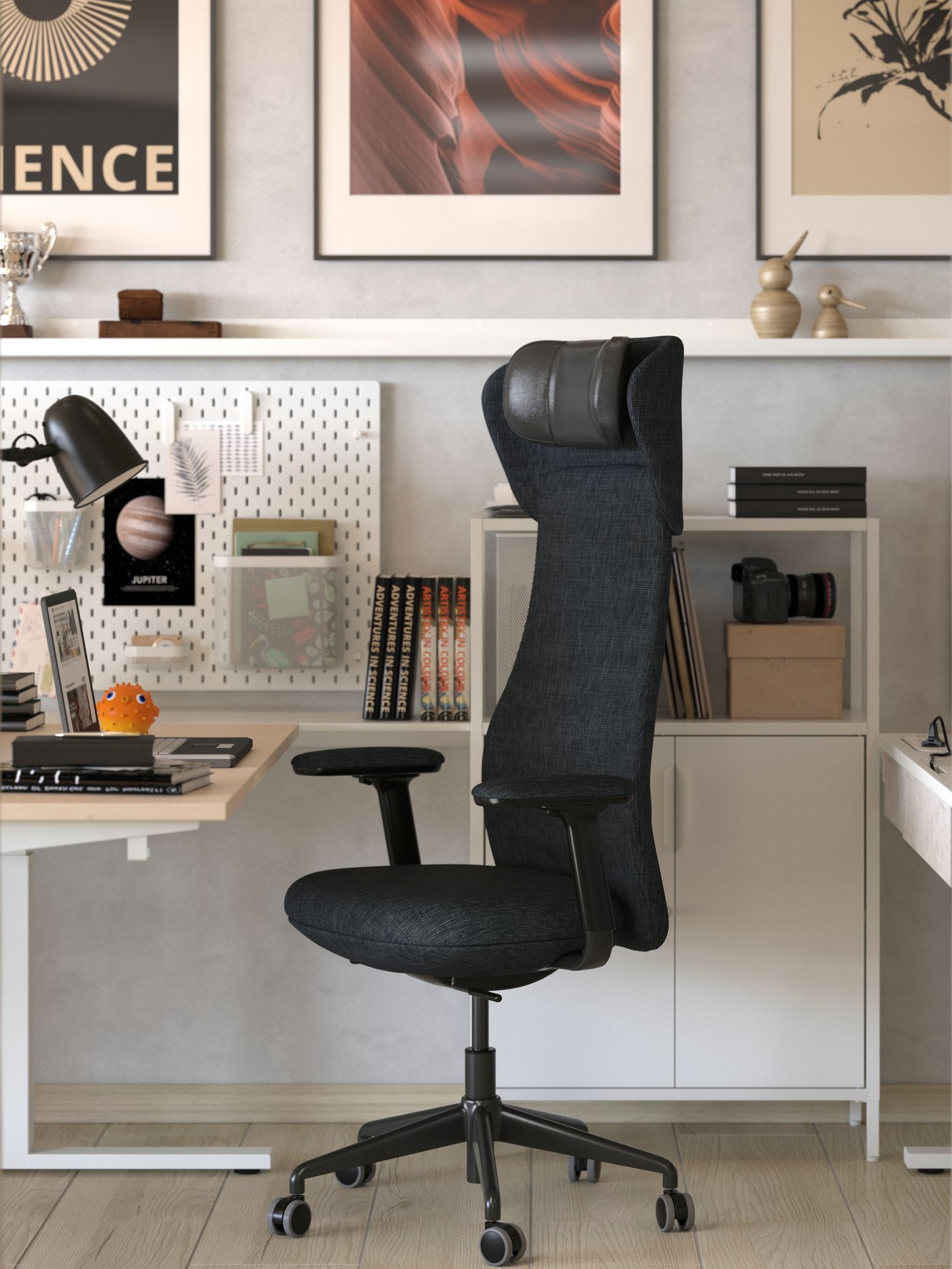 Letafors grå/sort GRÖNFJÄLL kontorstol med armlæn