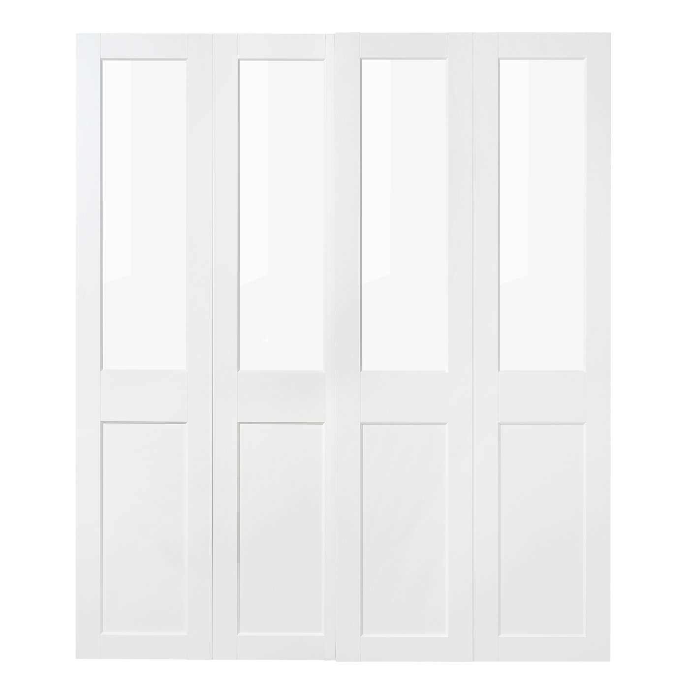 IKEA GRIMO skjutdörrpar, glas/vit, 200x236 cm