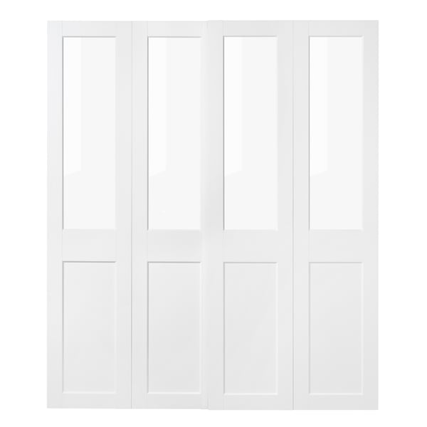 A glass/white GRIMO pair of sliding doors