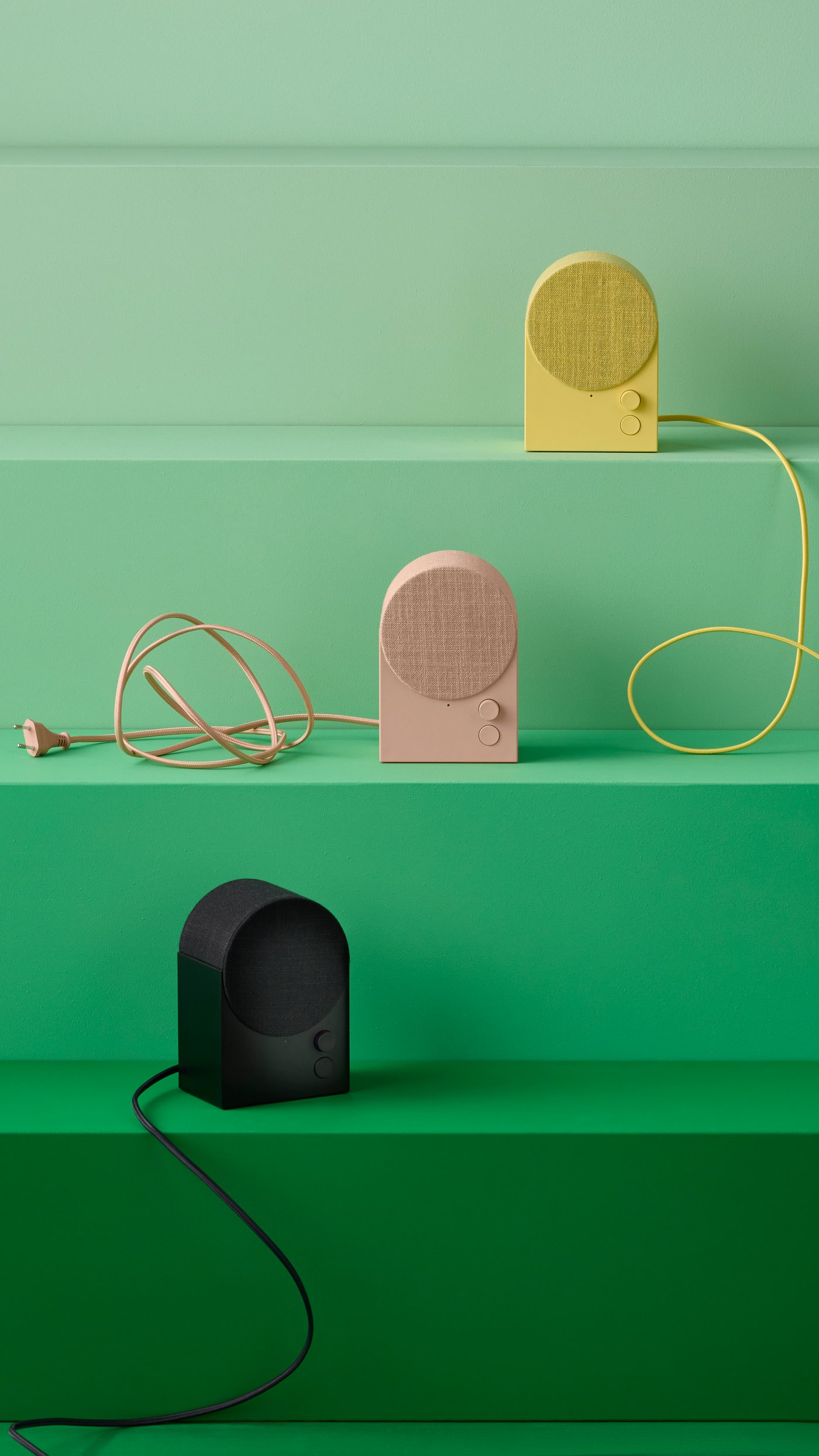 A black NATTBAD Bluetooth speaker