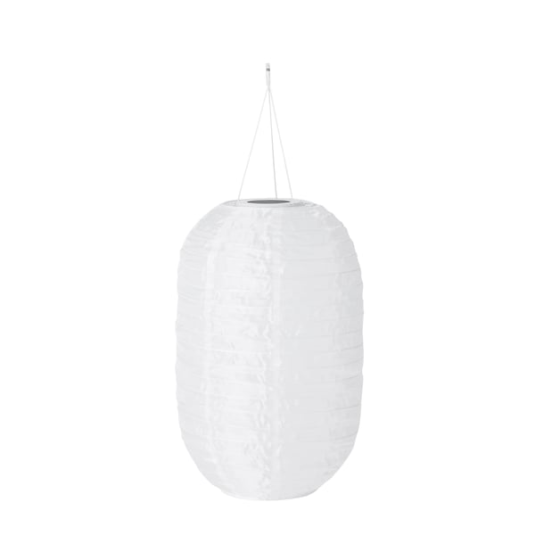 An outdoor/oval white SOLVINDEN LED solar-powered pendant lamp in the NA