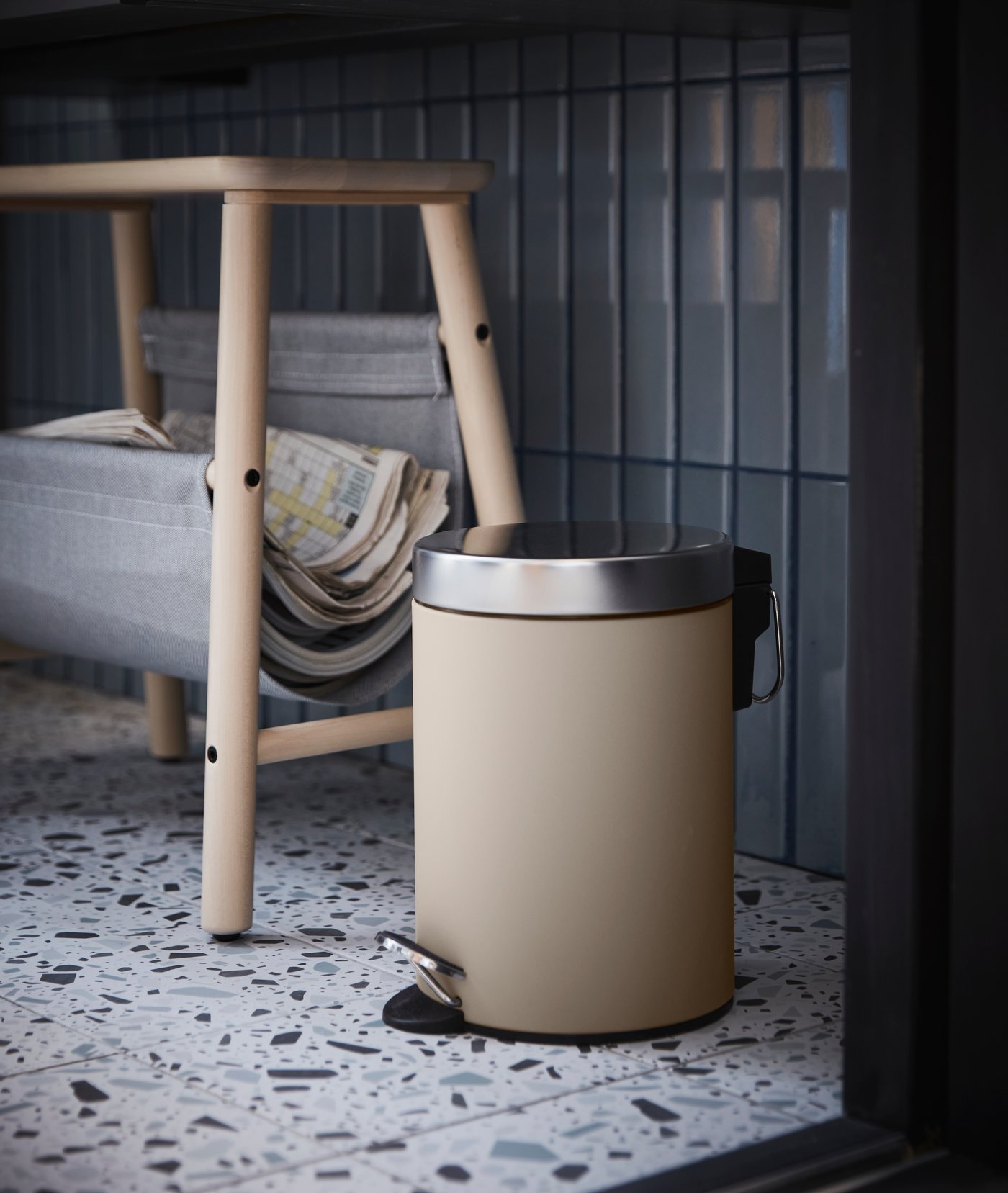 A birch VILTO storage stool