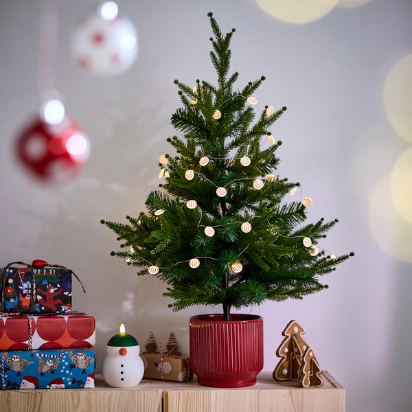 artificial potted plant 15 cm in/outdoor/Christmas tree green
