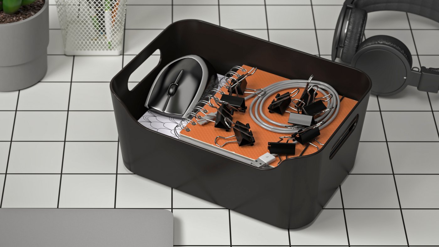 An anthracite UPPDATERA box in the home office