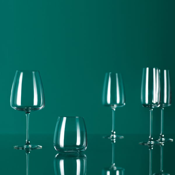 Unha copa de viño tinto DYRGRIP de cristal transparente