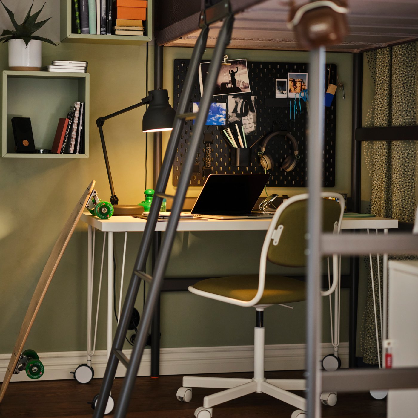 A light green EKET cabinet