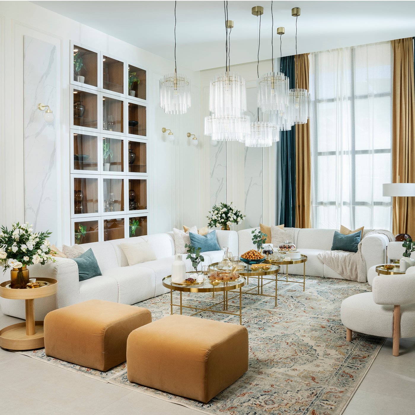 A gold effect/glass TORSJÖ coffee table