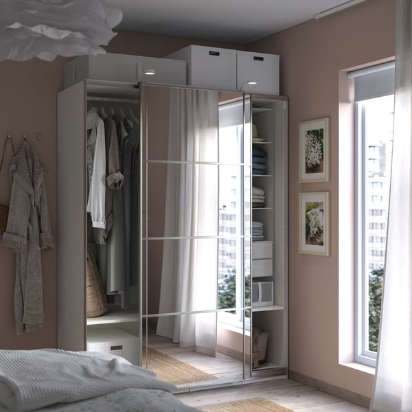 A white/mirror glass PAX wardrobe