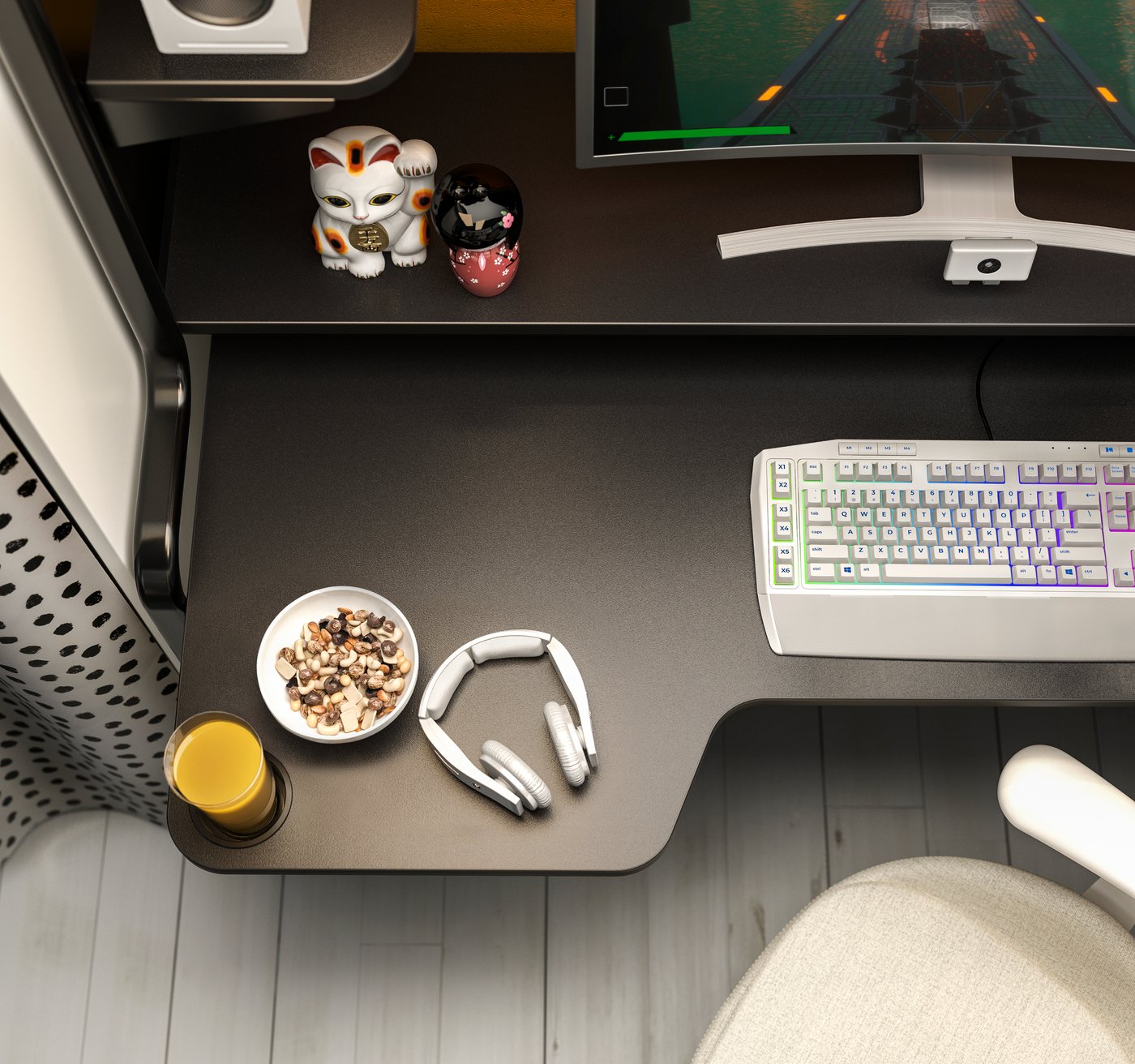 Escritorio gaming FREDDE negro