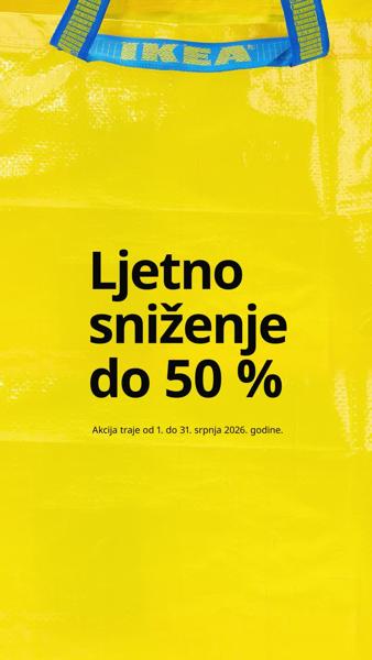 Žuta IKEA torba s plavom ručkom na kojoj piše IKEA