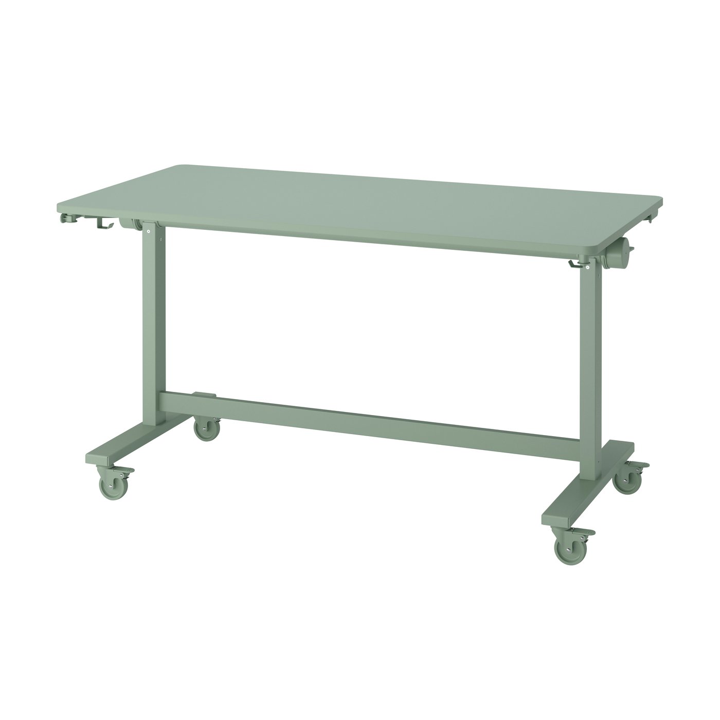 IKEA MITTZON fällbart bord med hjul, grön, 140x70 cm