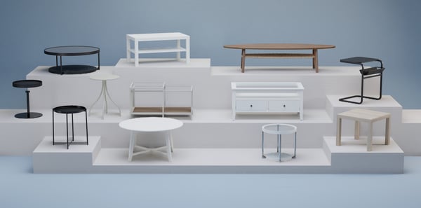 A white stained oak effect LACK side table