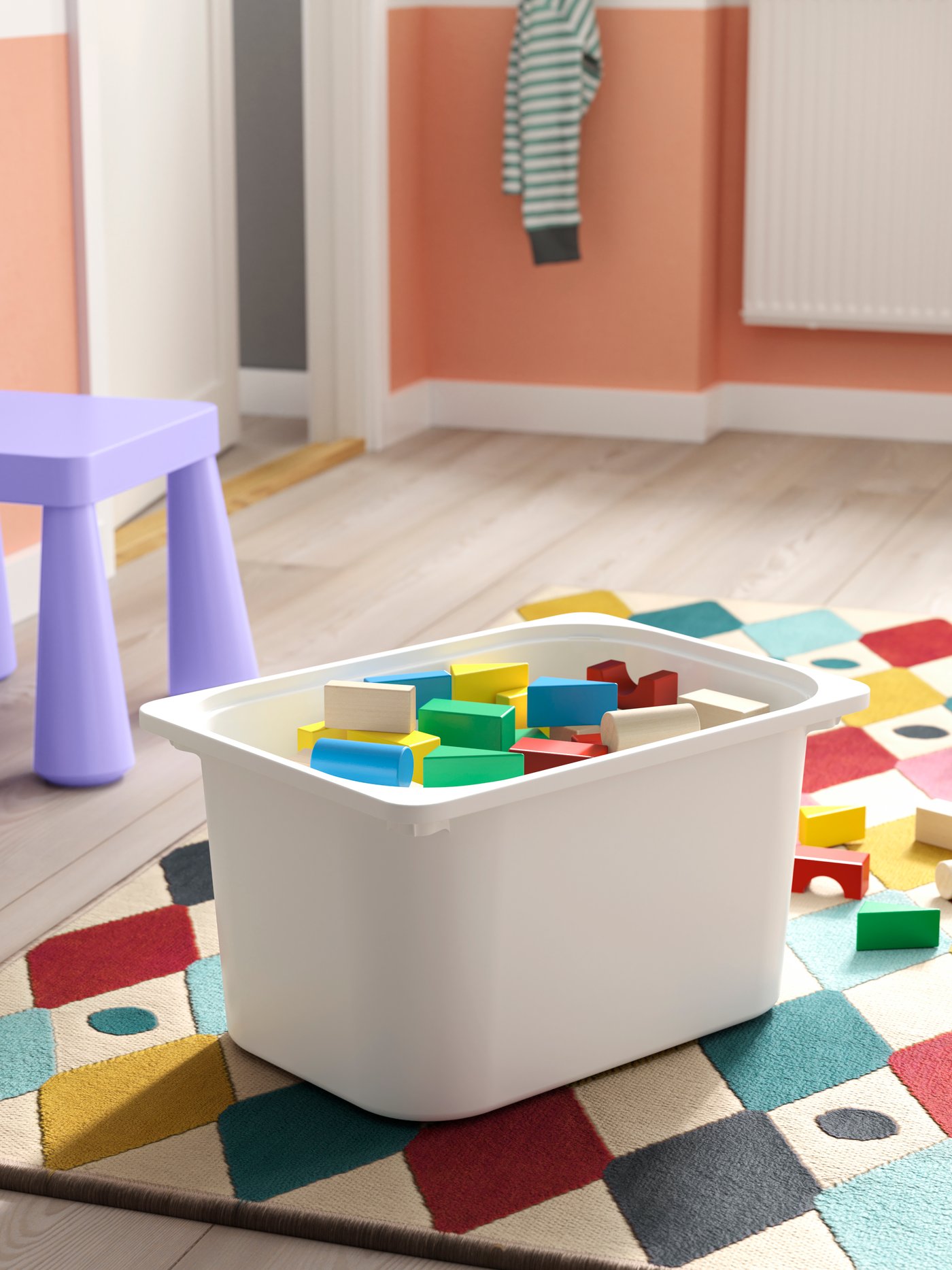 A white TROFAST storage box