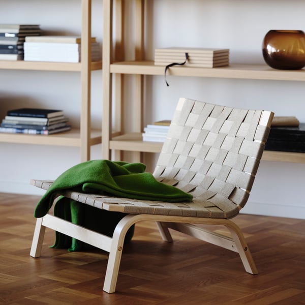 An oak veneer STOCKHOLM 2025 shelving unit