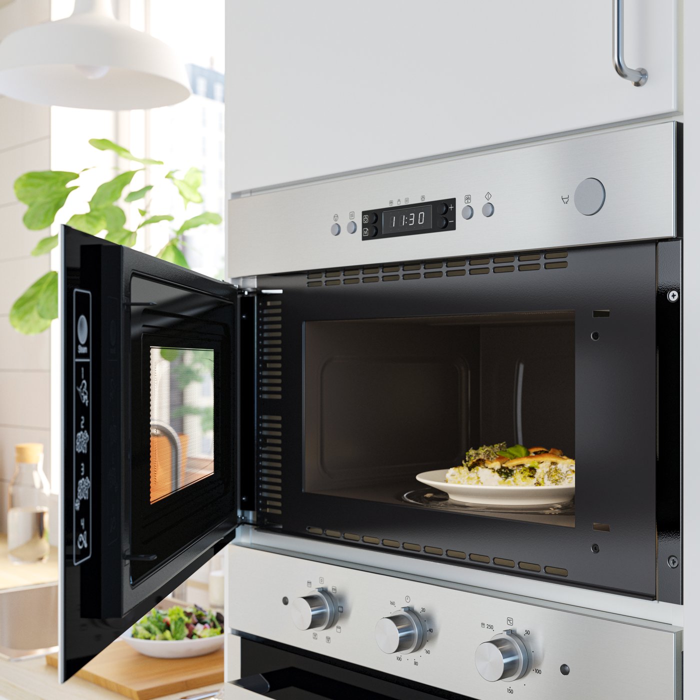 En IKEA 300 mikrovågsugn i rostfritt stål från MATÄLSKARE