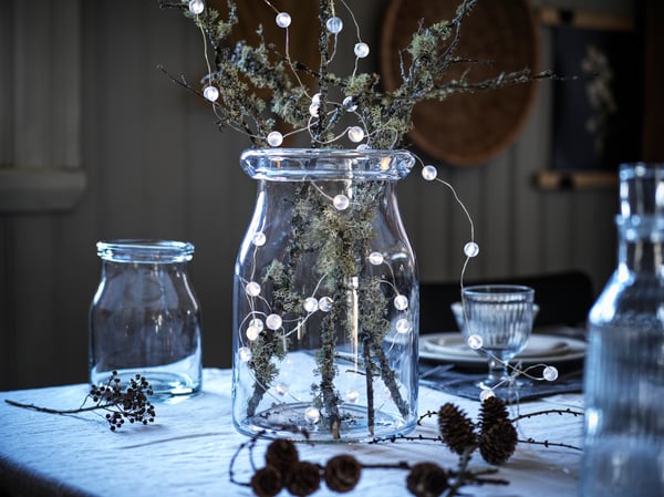Centre de taula amb plantes de decoració per a la taula de Cap d'Any 